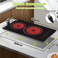 thumbnail image 3 of EWTTO Cocina Eléctrica Vitrocerámica de 2 Quemadores, 2000W, Doble Zona, 8 Niveles, Temporizador, Bloqueo Infantil, Superficie de Vidrio, Empotrable o Sobremesa, Certificada NOM, 3 of 10