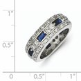 thumbnail image 2 of Sterling Silver Dark Blue & Clear Cz Band (Size 8) Made In China qr1999-8, 2 of 2