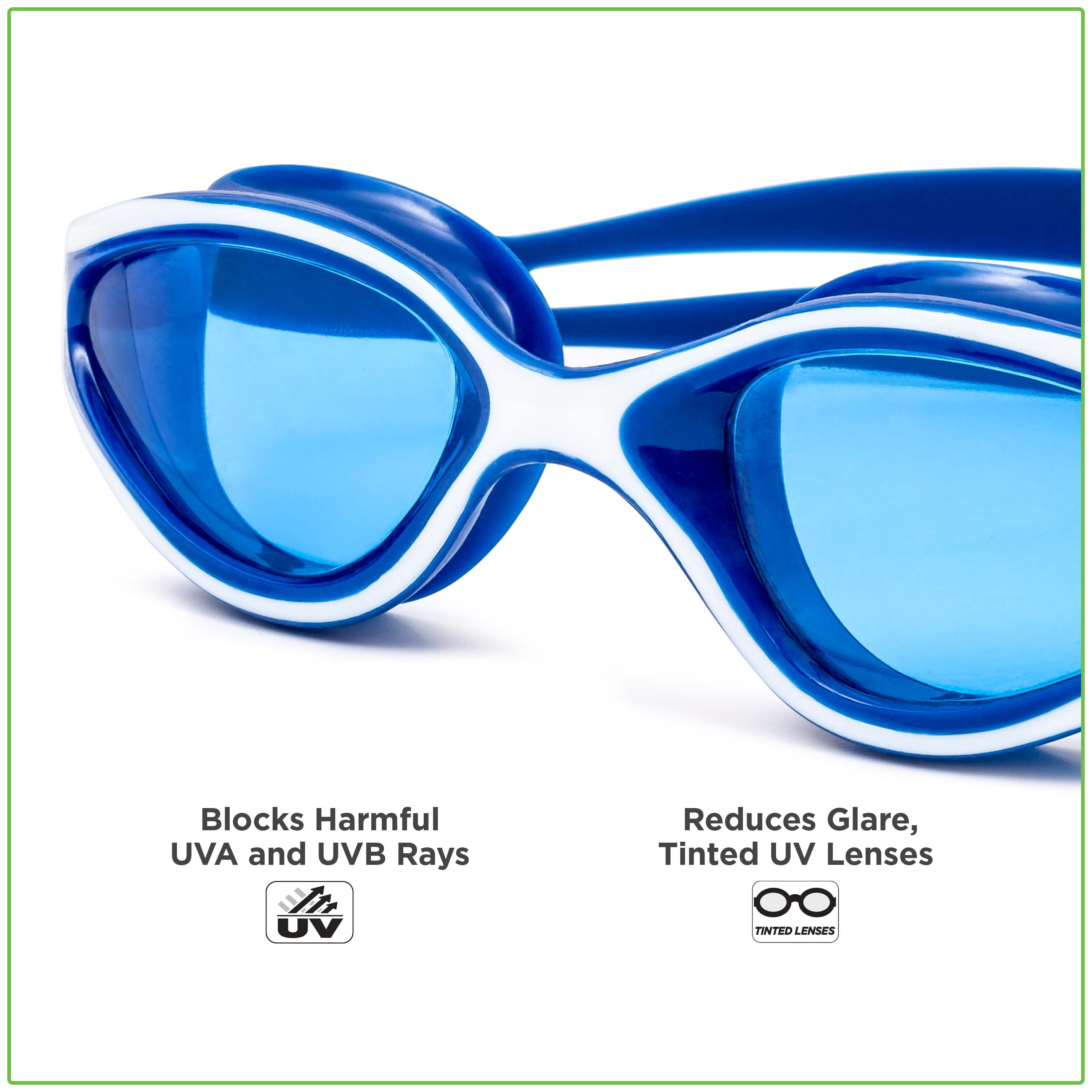 Dolfino Performa Blue and White Swimming Sport Goggles