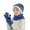 Blue, variant on QASIEATN Kids' Everyday Wear Accessories 3 PCs Winter Hat Gloves Scarf Set For Girls and Boys Knitted Beanie Hats Gloves and Warm Fleece Lined Neck Warmer Set