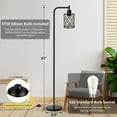 thumbnail image 3 of Industrial Floor Lamp with Metal Shade, Black Farmhouse Floor Lamp Including 6W 2700K Edison Bulb, Standing Lamp for Living Room, Tall Pole Lamp for Bedroom, Office, Black, 67", No Dimmer, 3 of 14