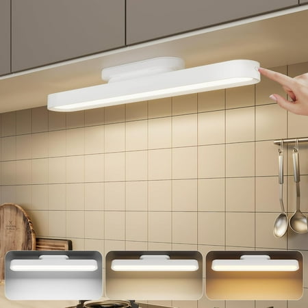 

Led Closet Light Under Cabinet Lights Battery Operated Dimmable Touch Light Bar Magnetic Rechargeable Under Counter Stick On Night Lighting For Reading Bedroom Stairs Kitchen Sink White
