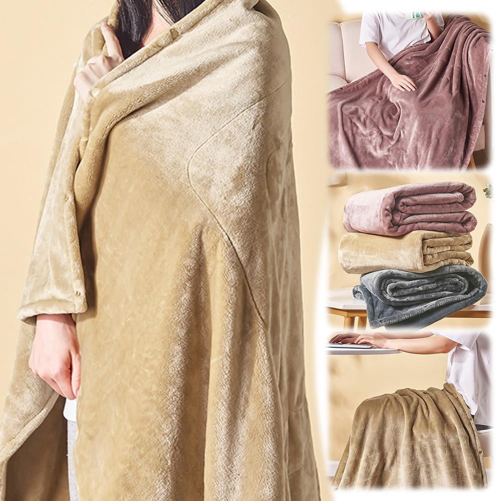 Cordless Heated Throw Blanket Made of Flannel for Couch, Bed, Desk, Travel, Camping and Outdoor Use