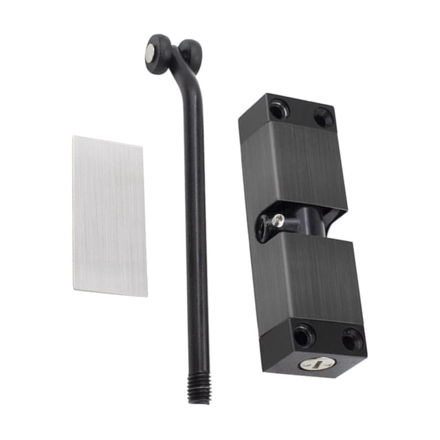 Inteprter Cierrapuertas ajustable para puertas de zurdos y diestros. Puertas de hotel resistentes y duraderas. Decoración del hogar Negro 10x13cm