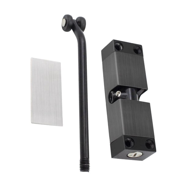 Inteprter Cierrapuertas ajustable para puertas de zurdos y diestros. Puertas de hotel resistentes y duraderas. Decoración del hogar Negro 10x13cm