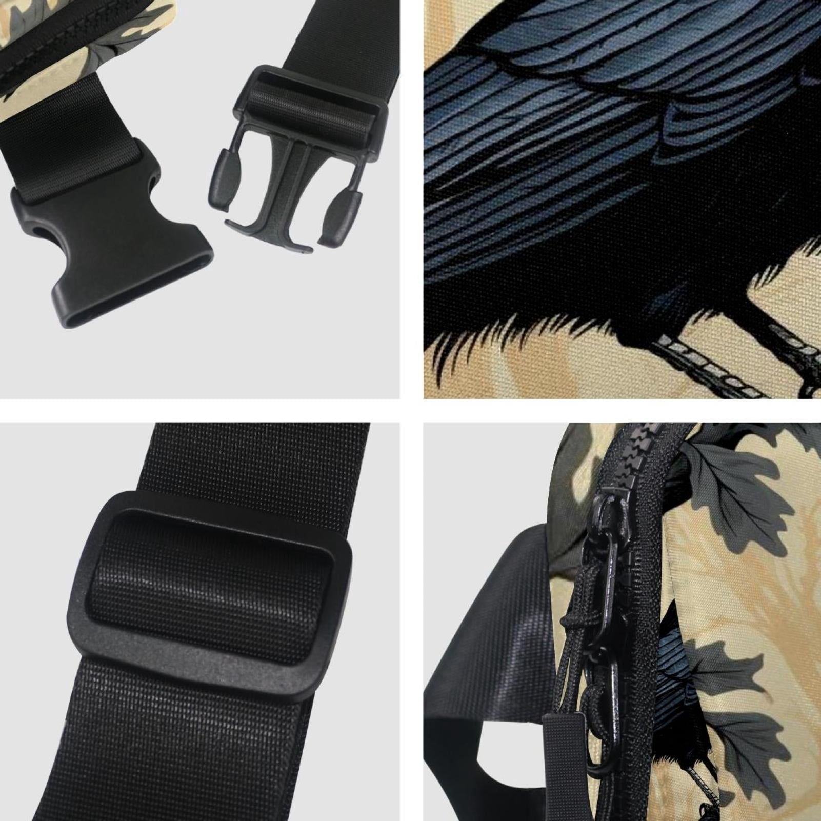 Crow Lightweight Adjustable Sling Bag Waist Pack with Extension Strap Unisex - Ideal for Travel and Outdoor Activities
