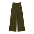 thumbnail image 4 of BXINGOHAI Womens Wide Leg Sweatpants Fleece Lined Baggy Pants Drawstring Athletic Joggers Fashion Winter Outfits Army Green M, 4 of 6