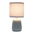 thumbnail image 2 of Simple Designs 10.04" Tall Ceramic Thimble Base Table Lamp with Matching Shade, Gray, 2 of 7