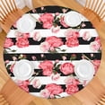 thumbnail image 2 of Pioneer Flower Floral Print Pattern Round Fitted Tablecloth with Elastic Edge,Dining Table Cover Waterproof,Outdoor Round Tablecloth for Camping,Dining,Indoor and Outdoor, 2 of 7