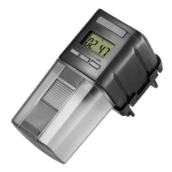 WRITWAA Aquarium Auto Feeder 1Pack Black Square with LCD Display for Vacation