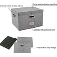 thumbnail image 3 of Boîte de Rangement de Documents de Bureau avec Couvercle, Lot de 2, Pliable, en Lin, avec Poignée, Format Lettre, 3 of 4