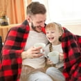 thumbnail image 4 of Flannel Blanket for Couch, Red & Black Plaid Fleece Throw Blanket, Soft & Warm Buffalo Plaid Decor Gift Blanket for Women, Men, 50"x60", 4 of 7