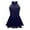Navy Blue, variant on TiaoBug Kids Girls Sleeveless Gymnastic Ballet Dance Leotard Dress Halter Figure Ice Skating Performance Costume Black 10