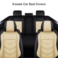 thumbnail image 2 of Car Seat Covers for Hyundai Tucson, Breathable Auto Cushion Protector with Pillows, 5 Seats Front Rear Full Set for Kona| Veracruz | XG350 | Sonata Hybrid Black Beige, 2 of 14