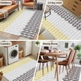 thumbnail image 6 of Area Rug 3x5ft Herringbone Pattern Carpets Indoor Floor Area Mat Washable Entrance Mat Rugs for Living Room Dining Room Kitchen Bedroom, Vintage Yellow Ombre Grey Sofa Throw Carpet, 6 of 9