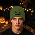 thumbnail image 5 of SYMOID Pumpkin Print Cuffed Knit Beanie,Acrylic Skull Cap,One Size Unisex Army Green Hats,Size Free Size, 5 of 5