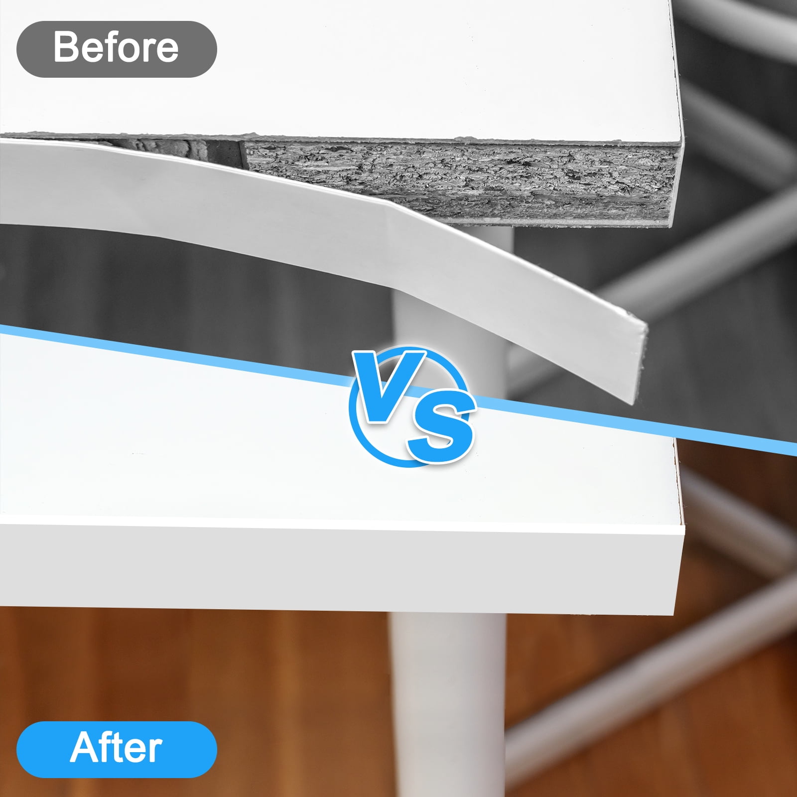 U-Shape Edge Banding, 16.4ft Self-Adhesive U Channel Edge Protector TPE Flexible Furniture Edge Protector Veneer Edging Trim for Cabinet Table Shelves (30mm, Brown)
