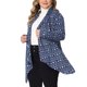 thumbnail image 4 of Agnes Orinda Ropa de abrigo para mujer de tallas grandes, primavera, otoño, invierno, suéter de punto asimétrico, cárdigan 4X azul marino, 4 of 6
