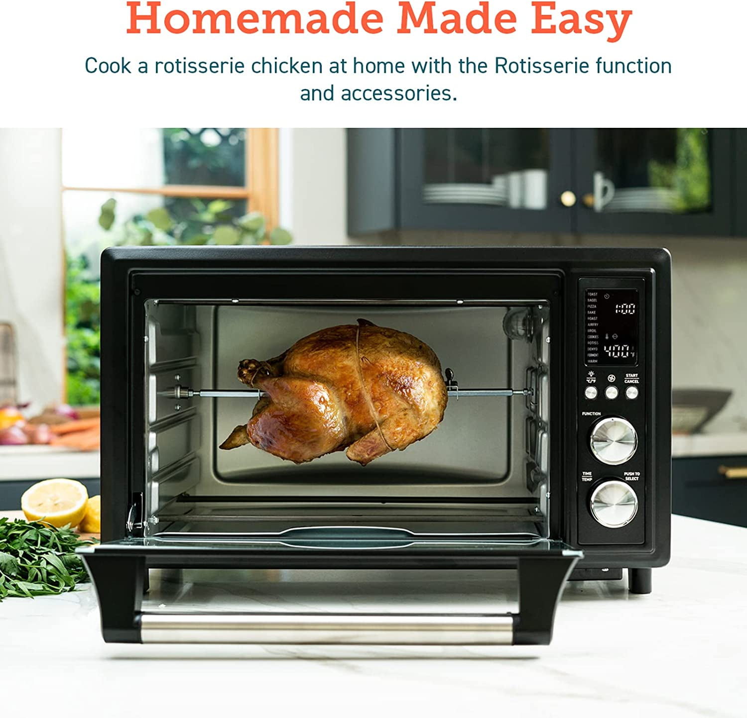 COSORI Smart Air Fryer Toaster Oven, Large 32-Quart, Stainless Steel, Walmart Exclusive Bonus, Black，CS130-AO-RXB