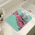 thumbnail image 4 of Yayeee Dish Drying Mat for Kitchen Counter 16" x 18" Microfiber Super Absorbent Coffee Decorative Pad, Pink Cheetah, 4 of 9