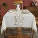 thumbnail image 2 of Mantel impermeable de lino y algodón para mesa de comedor, cubierta rectangular para cocina, café, sin arrugas, color Beige, 2 of 5