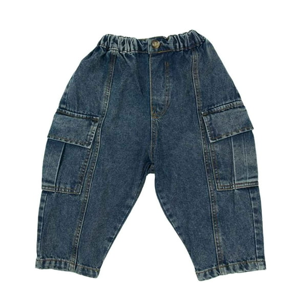 TAIAOJING Child Toddler Boys Girls Denim Pants Casual Holiday Trousers Breathable 1-2Y