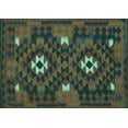 thumbnail image 1 of Ahgly Company Indoor Rectangle Oriental Turquoise Blue Traditional Area Rugs, 4' x 6', 1 of 4