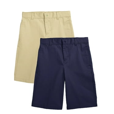 2-Pack Boy's Stretch Slim Fit School Uniform Twill Shorts