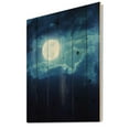 thumbnail image 2 of Designart 'Full Moon Night in Cloudy Sky III' Nautical & Coastal Print on Natural Pine Wood, 2 of 5
