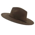 thumbnail image 2 of Wide Brim Suede Fedora Hats Unisex Classic Panama Hat Solid Retro Fedora, 2 of 7