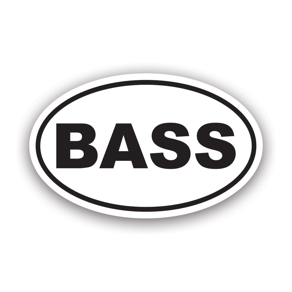 Oval Bass Sticker Decal Self Adhesive Vinyl Weatherproof Made in