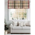 thumbnail image 2 of Kitchen Valances for Window, Retro Farmhouse Checkered Plaid Light Filtering Rod Pocket Valance Curtain, Abstract Lattice Stripe Short Curtains Window Topper for Bedroom Bathroom Living Room 54x18in, 2 of 8