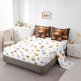 thumbnail image 5 of Manfei Halloween Pumpkin Bats Sunflowers 7-Piece Twin Bedding, Vintage Floral Butterfly Bedding Comforter Set, Brown Orange Green,Reversible, 5 of 7