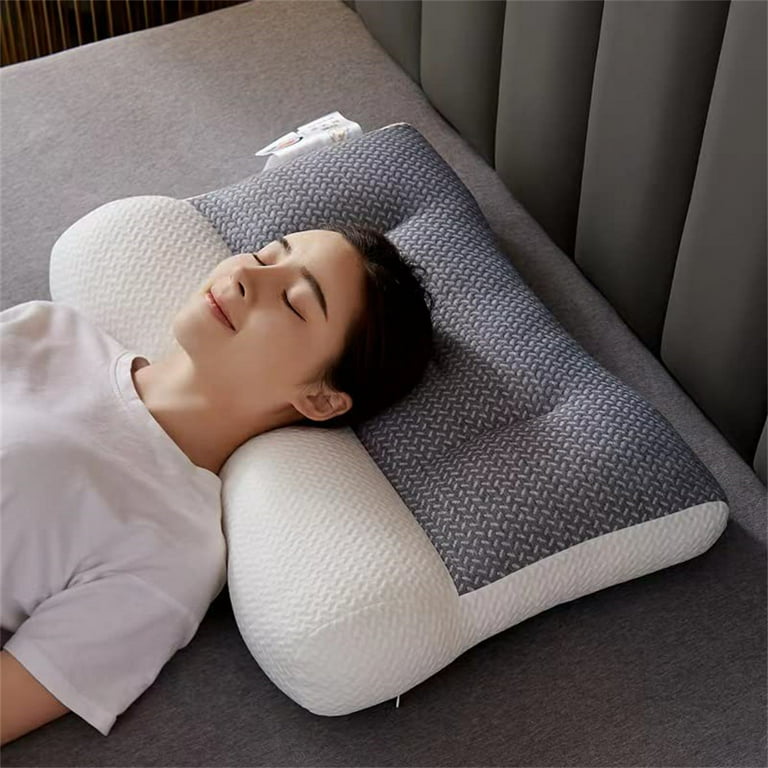 SAHEYER Neck Pillow Foam Bed Pillow for Ergonomic Neck and Shoulder Pain  Memory Ergonomic Neck Support Orthopedic Pillow 25 x 15.98 x 4.17/5.31  inches , 2.86 Ib (Grey) 