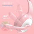 thumbnail image 3 of Cute Wired Headset with Mic Over Ear Headsets Bass HiFi Sound Music Stereo Earphone 3.5mm+USB Audio Cable For  Android PC, 3 of 9
