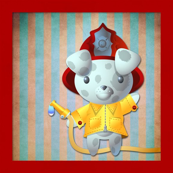 Great Art Now Little Firemans Helper by Unknown, Framed Wall Art, 14W x 14H