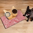 thumbnail image 3 of Boho Retro Floral Pet Feeding Mat-Abstract Art Pattern Absorbent Pet Placemat for Food and Water Bowl, with Waterproof Rubber Backing, Quick Dry Water Dispenser Mat for Dog and Cat (12"x20"), 3 of 6
