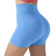 thumbnail image 2 of RKSTN Women’s Yoga Shorts Spring Summer Solid Color High Waisted Breathable Tummy Control Fashionable Lightweight Fitness Gym Shorts, 2 of 5