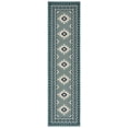 thumbnail image 2 of Safavieh Veranda Magna Geometric Indoor/Outdoor Runner Rug, Ivory/Blue, 2'3" x 16', 2 of 7