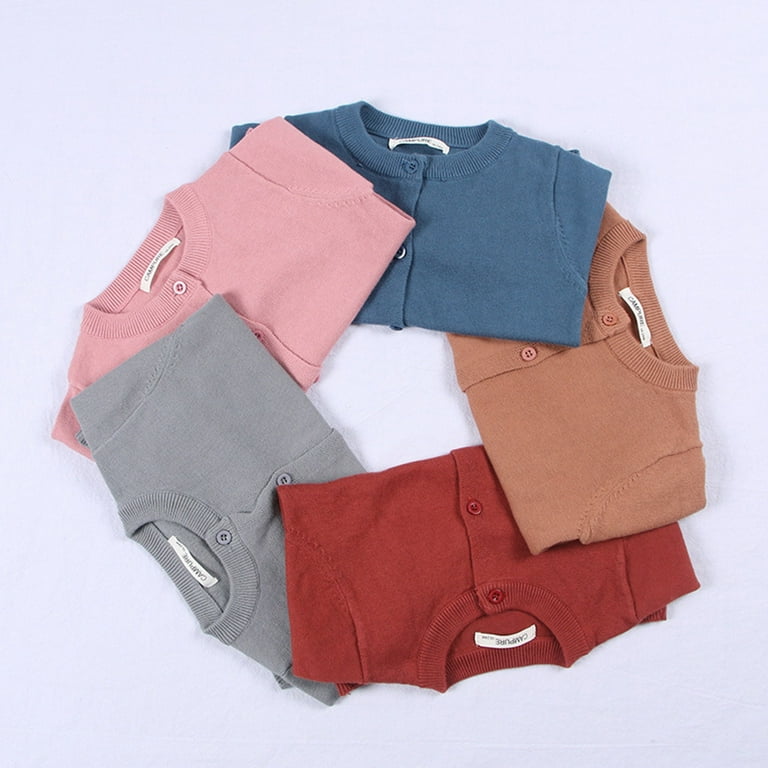 Bidobibo Baby Boys Girls Cardigan Sweaters Button Down Basic Crew