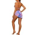 thumbnail image 3 of INSPIRAR CHIC Conjuntos de Bikini de 3 Piezas con Tie Dye para Mujeres, Trajes de Baño Halter de Triángulo con Sarong y Falda de Playa, Traje de Baño Talla X-Small Rosa Azul, 3 of 5