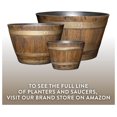 thumbnail image 7 of Whiskey Barrel Planters - Outdoor Flower Pots, 15 Inch, Set of 3 - Distressed Oak Resin Plant Pots with Drainage for Patio, Garden, Porch, 7 of 7