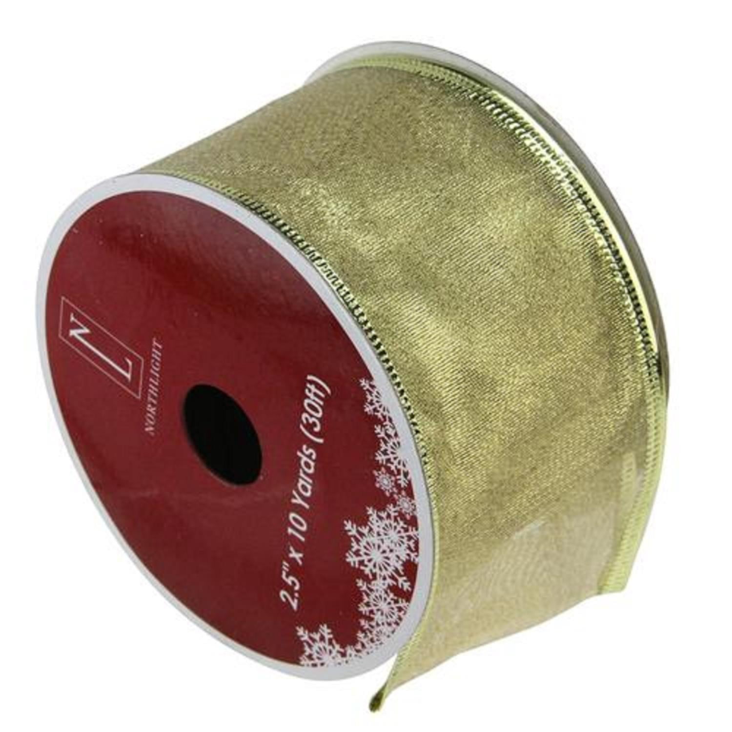 Textured Gold Wired Xmas Craft Ribbon