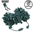 thumbnail image 2 of Novelty Lights C9 Light Stringer, 100 Feet Magnetic Socketed Holiday Light String, Green Wire with 12 Inch Spacing, E17 Sockets, For Indoor or Outdoor Steel Surfaces, 2 of 7