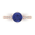 thumbnail image 2 of 1.71ct round cut blue tanzanite 14k rose gold Bridal Wedding Engagement Promise Anniversary Ring for Women size 9.25, 2 of 7