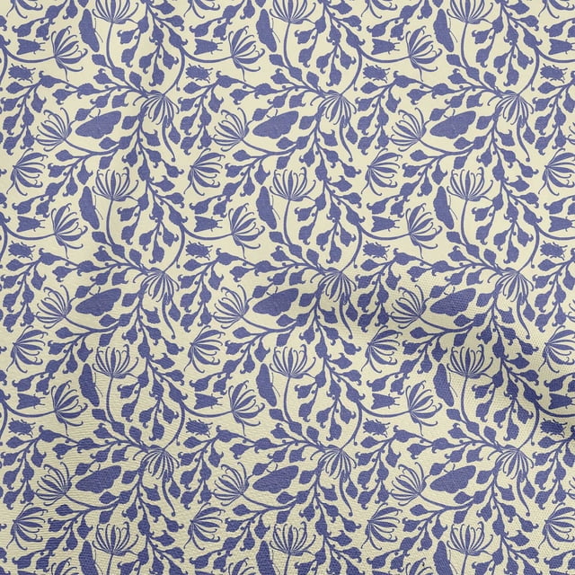 oneOone Viscose Jersey Dark Blue Fabric Asian Block Print Fabric For Sewing Printed Craft Fabric By The Yard 60 Inch Wide