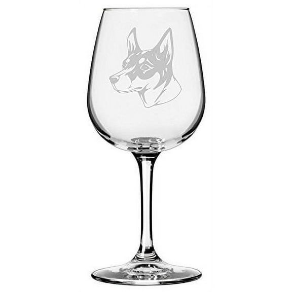 Miniature Fox Terrier Dog Themed Etched 12.75oz Libbey Wine Glass
