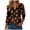 Black, variant on Women Fall Halloween Doodles V Neck Shirt Thanksgiving Casual Tee Celebration Long Sleeve Tee Pumpkin Top Cotton Blend Soft