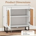 thumbnail image 3 of Costway Buffet Cabinet with 2 Doors Adjustable Shelf Metal Legs Accent Floor Cabinet White, 3 of 10