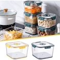thumbnail image 4 of Recipientes de vidrio para almacenar alimentos con tapas Organizador de refrigerador de cocina Contenedores herméticos duraderos A prueba de fugas Apto para lavavajillas para alimentos Bebidas Frutas, 4 of 7